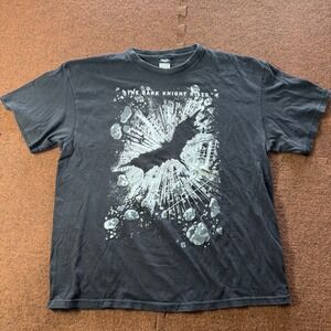 Batman The Dark Knight Rises Movie Promo T-Shirt Mens XL Black Graphic Tee 2012